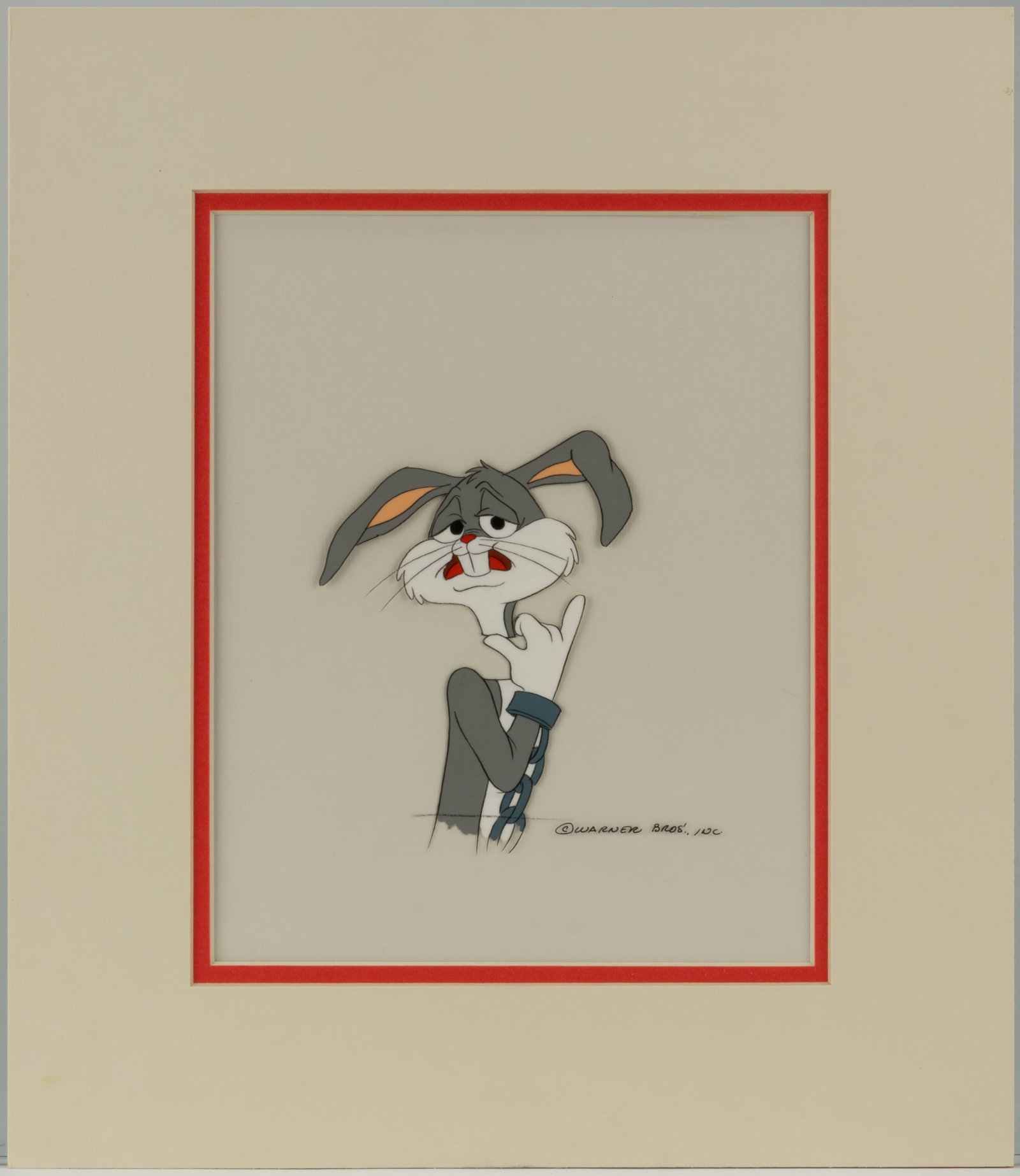 WARNER BROS BUGS BUNNY ORIGINAL PRODUCTION ANIMATION CEL FROM "KING ARTHUR'S COURT" (1978): WARNER BROS BUGS BUNNY ORIGINAL PRODUCTION ANIMATION CEL FROM "KING ARTHUR'S COURT" (1978), original production animation cel painting of Bugs Bunny from the TV Special "A Connectic