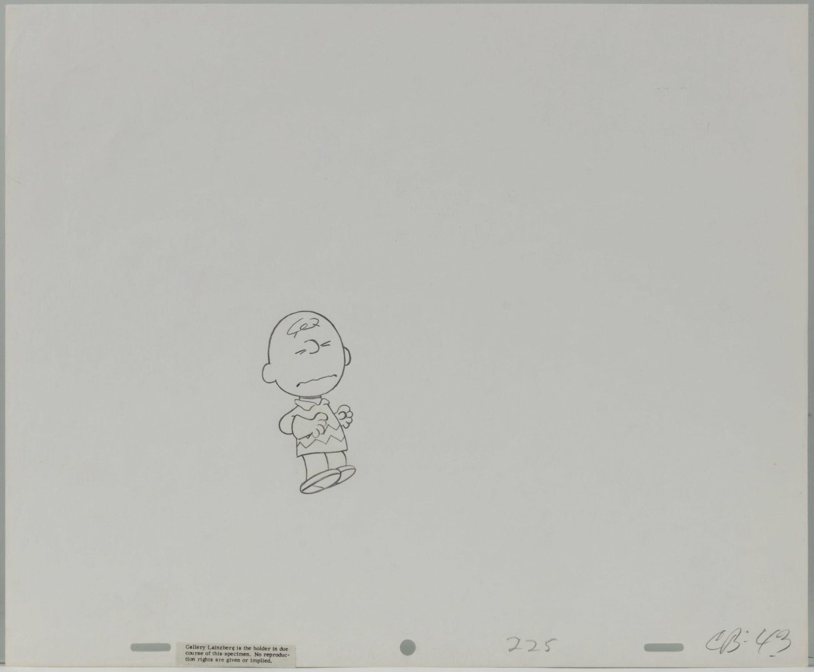 CHARLIE BROWN ORIGINAL PENCIL ANIMATION DRAWING FROM "PEANUTS" (CIRCA 1965) (1 of 2)