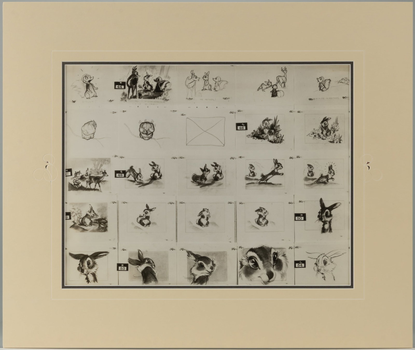 WALT DISNEY "BAMBI" (1942) ORIGINAL STORYBOARD SEQUENCING SHEET COPY (1 of 2)