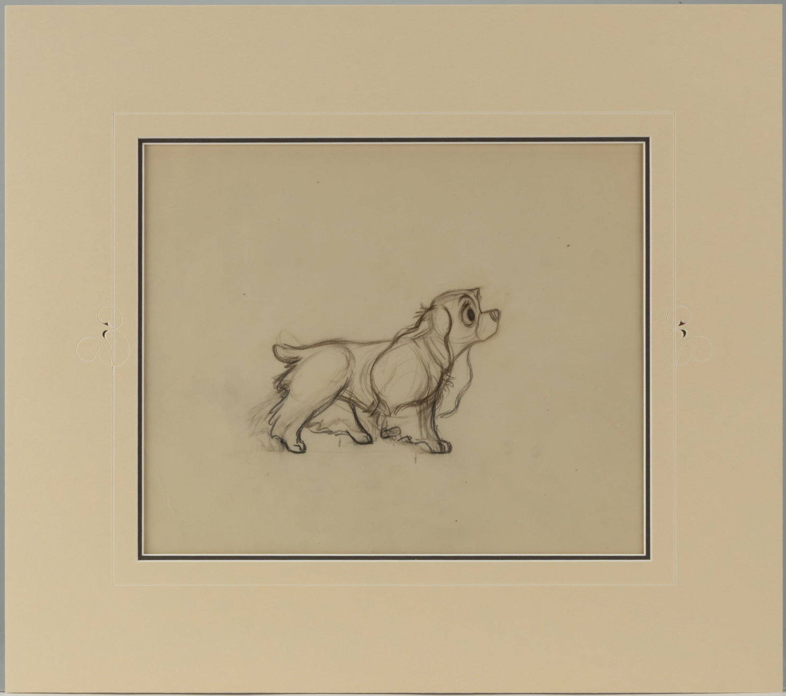 WALT DISNEY LADY ORIGINAL PENCIL ANIMATION DRAWING FROM "LADY AND THE TRAMP" (1955) (1 of 2)