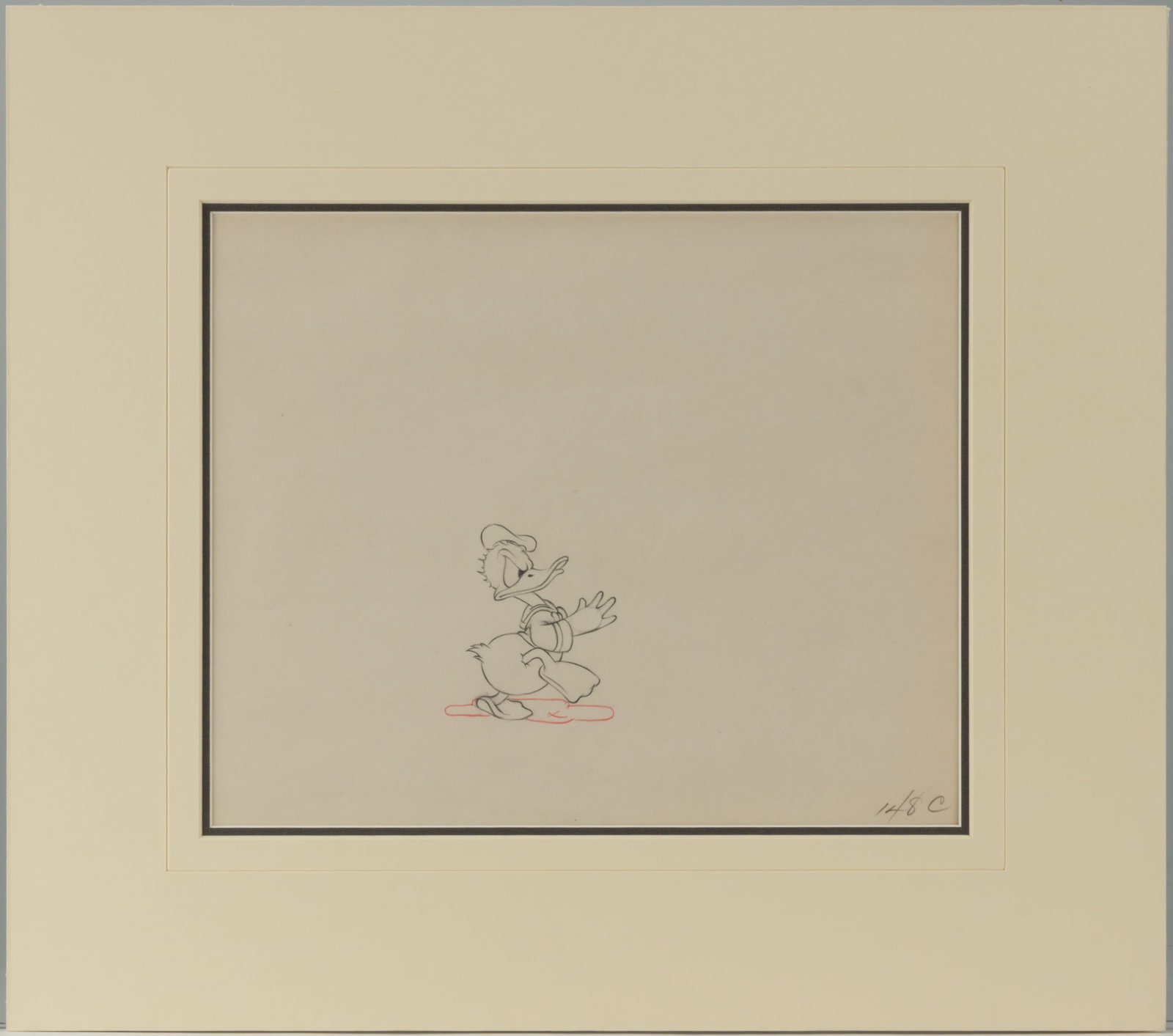 WALT DISNEY DONALD DUCK ORIGINAL PENCIL ANIMATION DRAWING FROM "LONESOME GHOSTS" (1937) (1 of 2)
