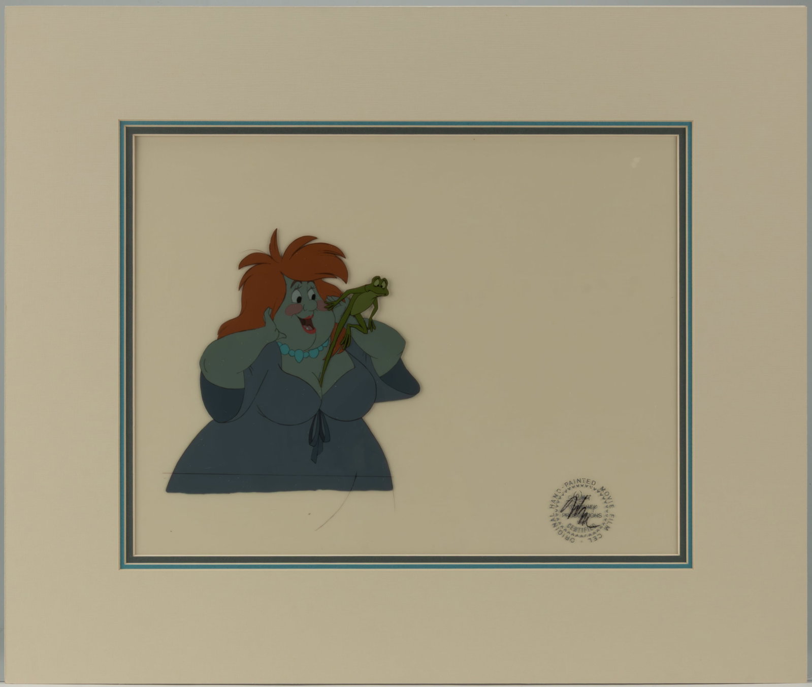 WALT DISNEY FROG AND WITCH ORIGINAL PRODUCTION ANIMATION CEL FROM "THE BLACK CAULDRON" (1985) (1 of 2)