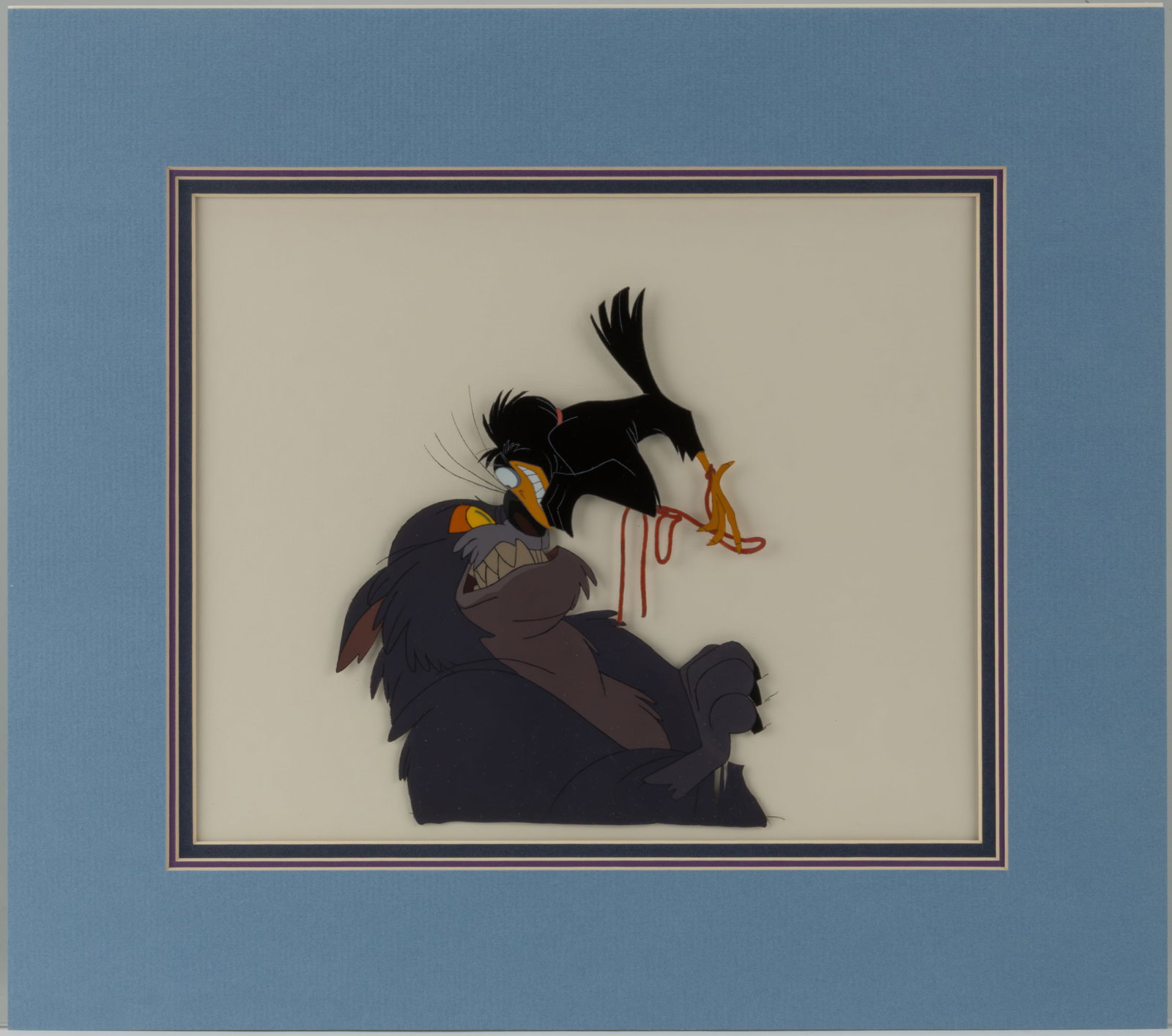 BLUTH PRODUCTIONS DRAGON AND JEREMY ORIGINAL PRODUCTION ANIMATION CEL FROM "THE SECRET OF NIMH": BLUTH PRODUCTIONS DRAGON AND JEREMY ORIGINAL PRODUCTION ANIMATION CEL FROM "THE SECRET OF NIMH" (1982), original production animation cel painting of Dragon and Jeremy from "The Secret 