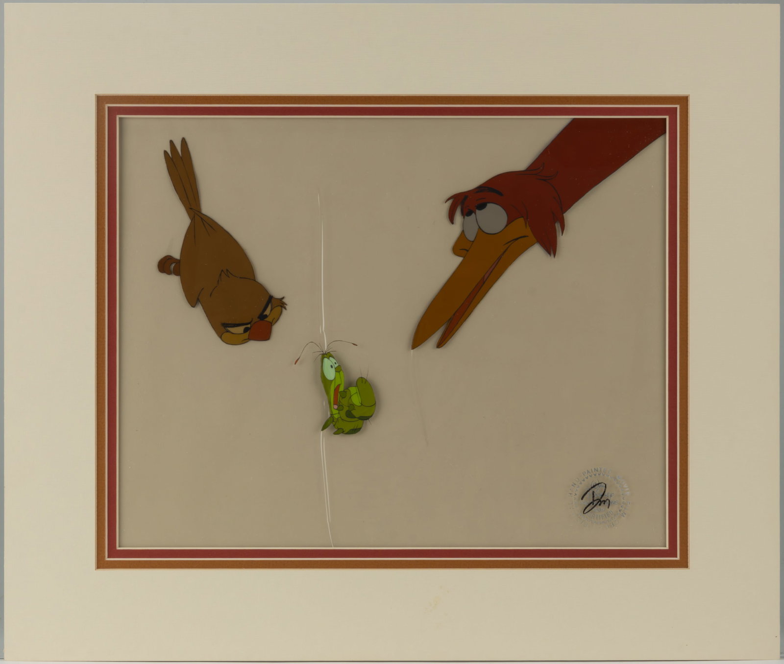 WALT DISNEY DINKY, SQUEEKS, AND BOOMER PRODUCTION ANIMATION CEL FROM "THE FOX AND THE HOUND" (1981) (1 of 2)