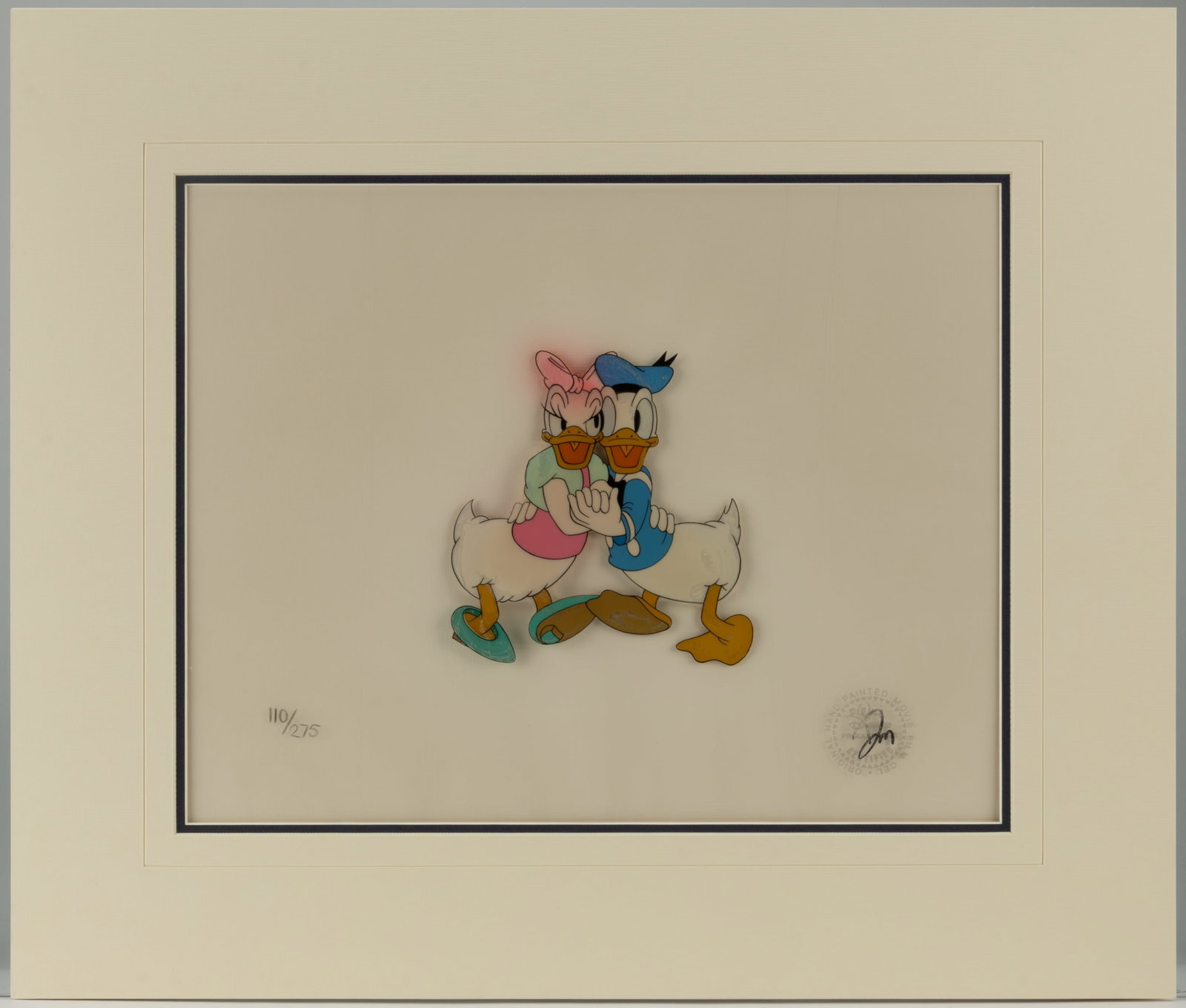 WALT DISNEY DONALD DUCK AND DAISY ORIGINAL ANIMATION CEL FROM "DONALD'S CRIME" COMMEMORATIVE RELEASE (1 of 2)