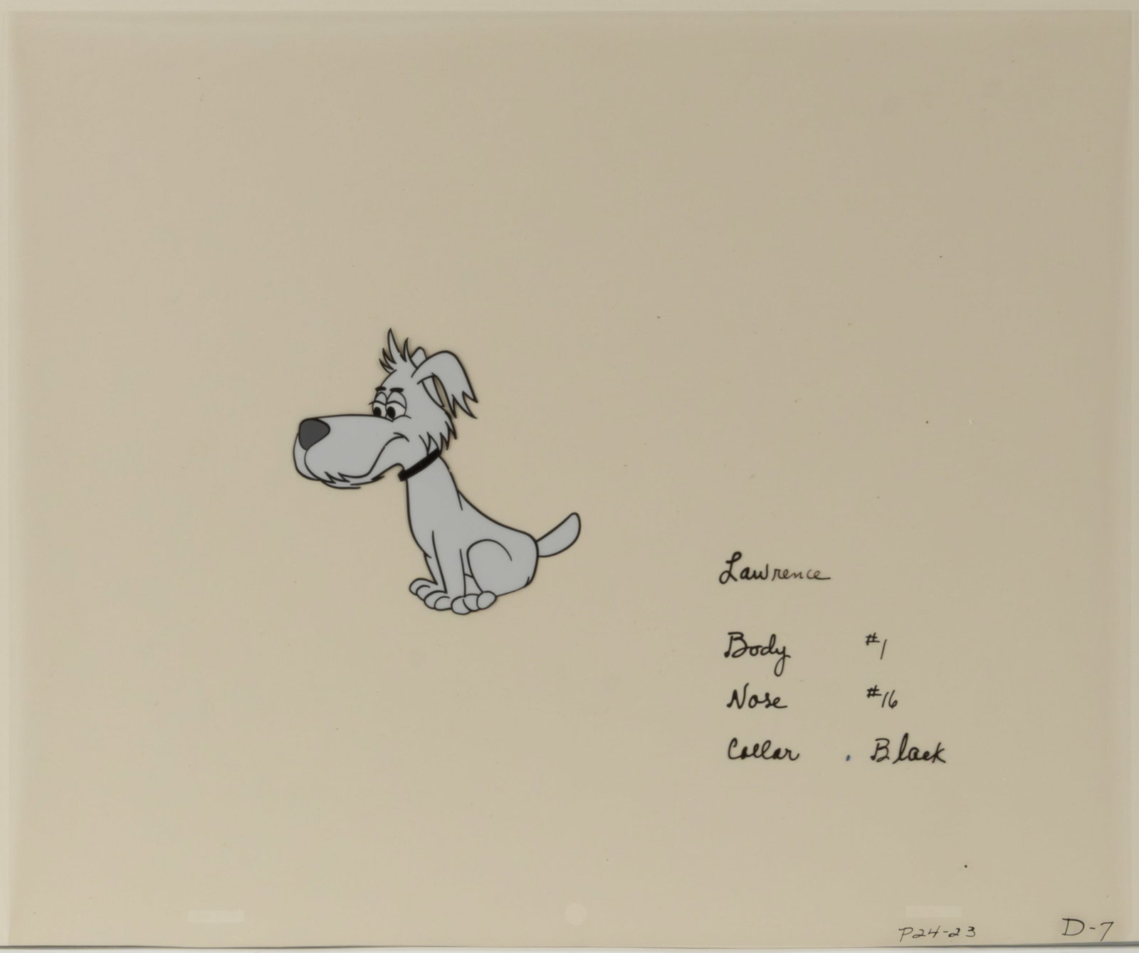 LAWRENCE THE DOG ORIGINAL PRODUCTION ANIMATION CEL FROM "LINUS THE LIONHEARTED" (1965) (1 of 2)
