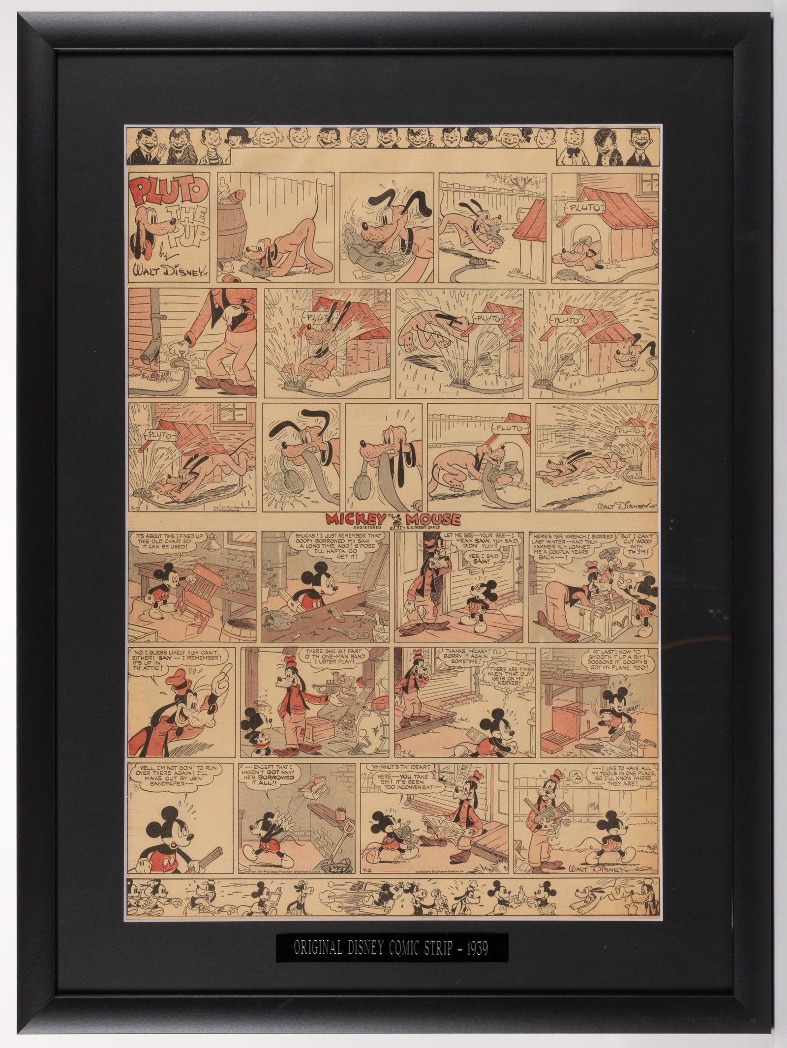 WALT DISNEY 1939 SUNDAY COMIC STRIP PAGE (1 of 2)