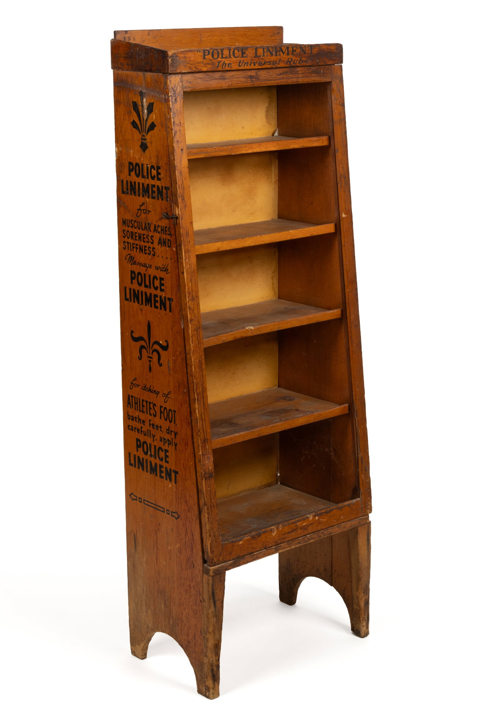 VINTAGE POLICE LINIMENT GENERAL STORE WOODEN ADVERTISING DISPLAY CABINET (1 of 5)