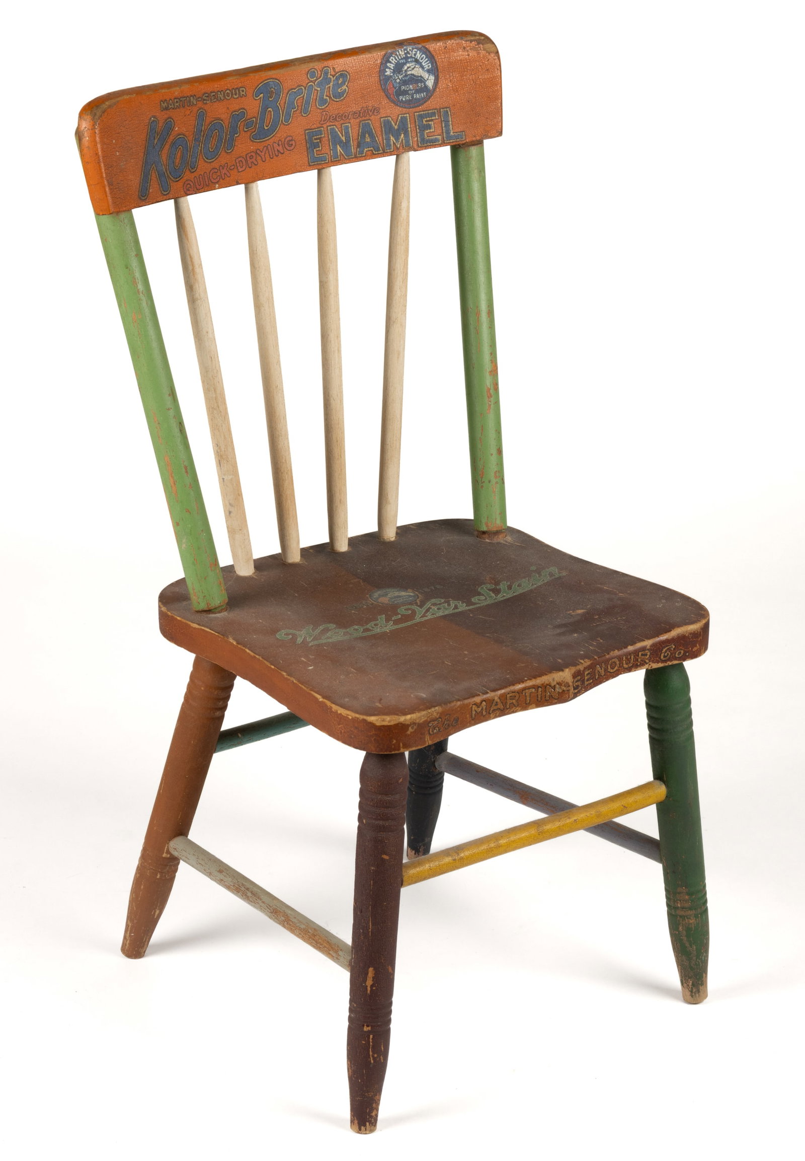 MARTIN-SENOUR KOLOR-BRITE PAINTED WOODEN CHILD'S ADVERTISING CHAIR (1 of 4)
