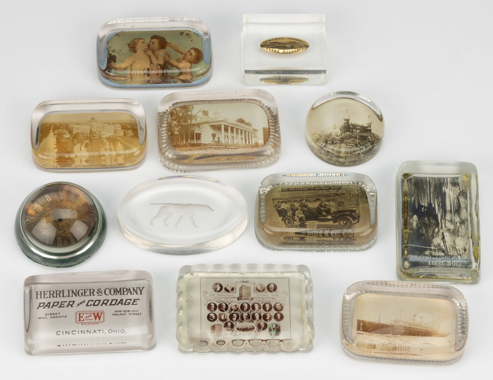 ASSORTED ADVERTISING AND SOUVENIR PAPERWEIGHTS, LOT OF 12 (1 of 1)