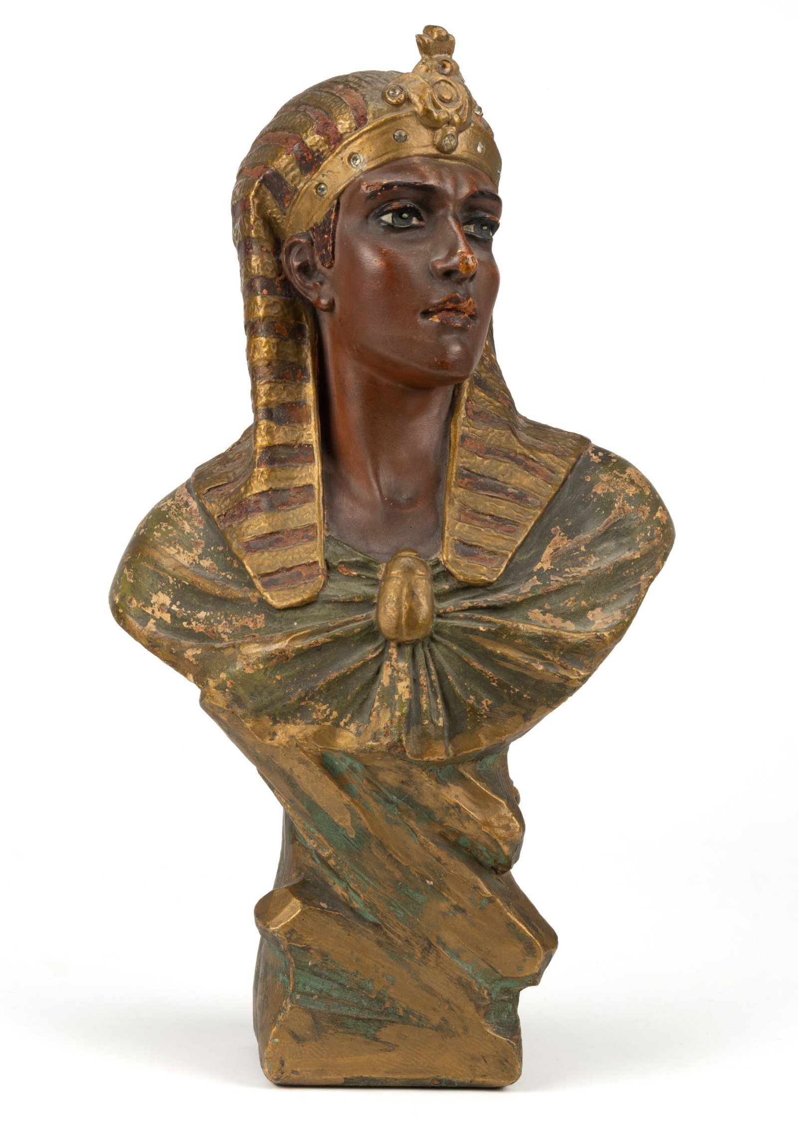 EGYPTIAN CHALKWARE COUNTRY-STORE COUNTERTOP DISPLAY / ADVERTISING BUST OF RAMESES (1 of 4)