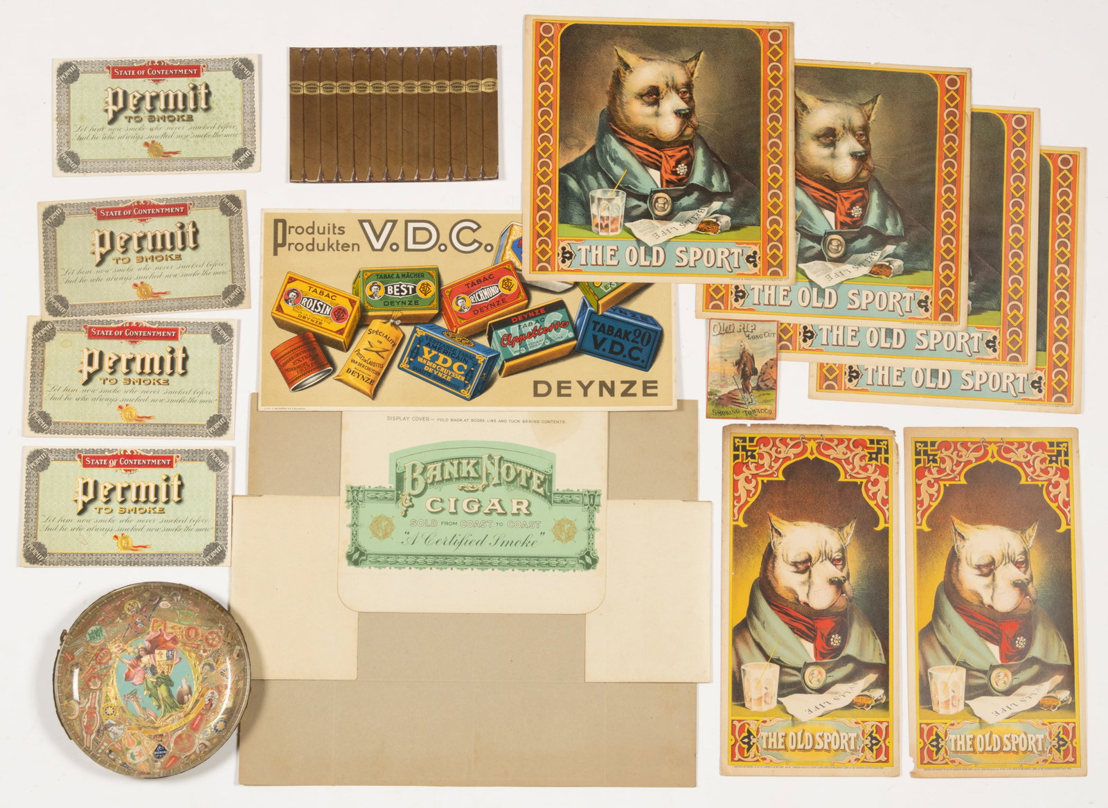 ANTIQUE TOBACCO ADVERTISING ARTICLES, LOT OF 15 (1 of 1)