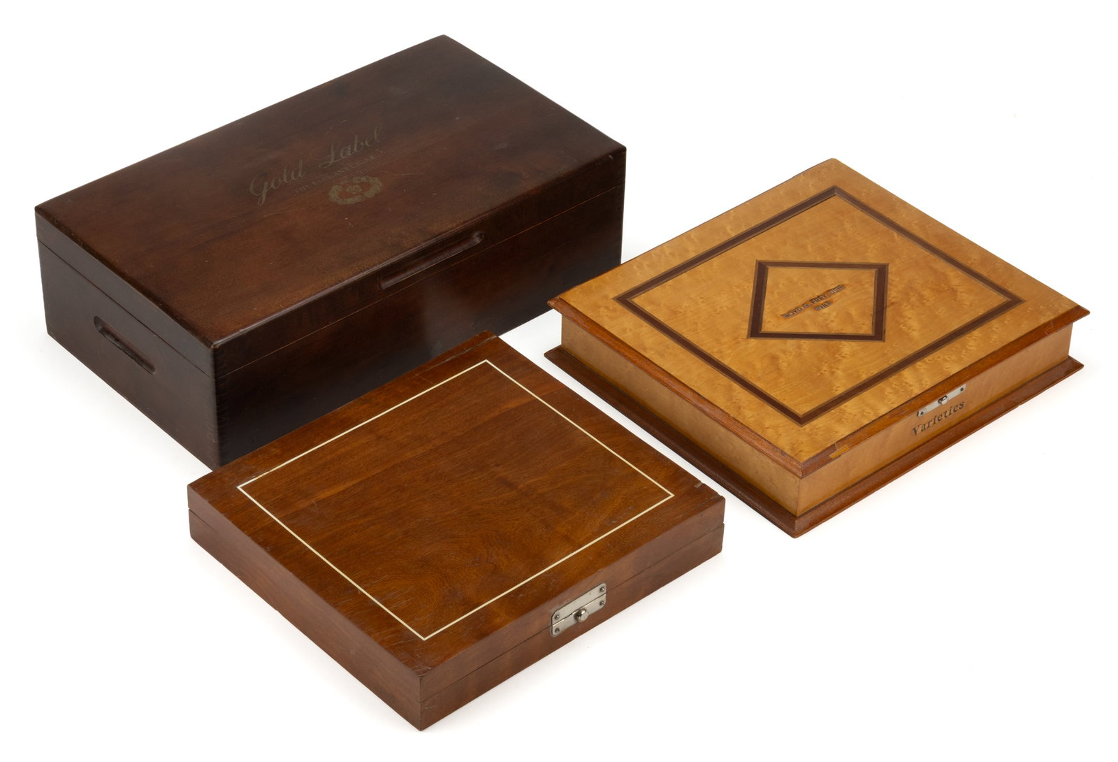 ASSORTED CIGAR / TOBACCO ADVERTISING AND OTHER HUMIDORS, LOT OF THREE (1 of 3)
