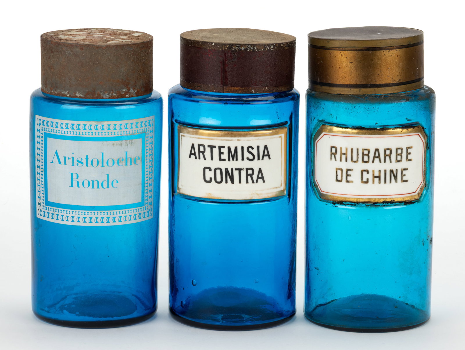 FREE-BLOWN APOTHECARY / PHARMACY JARS, LOT OF THREE (1 of 1)