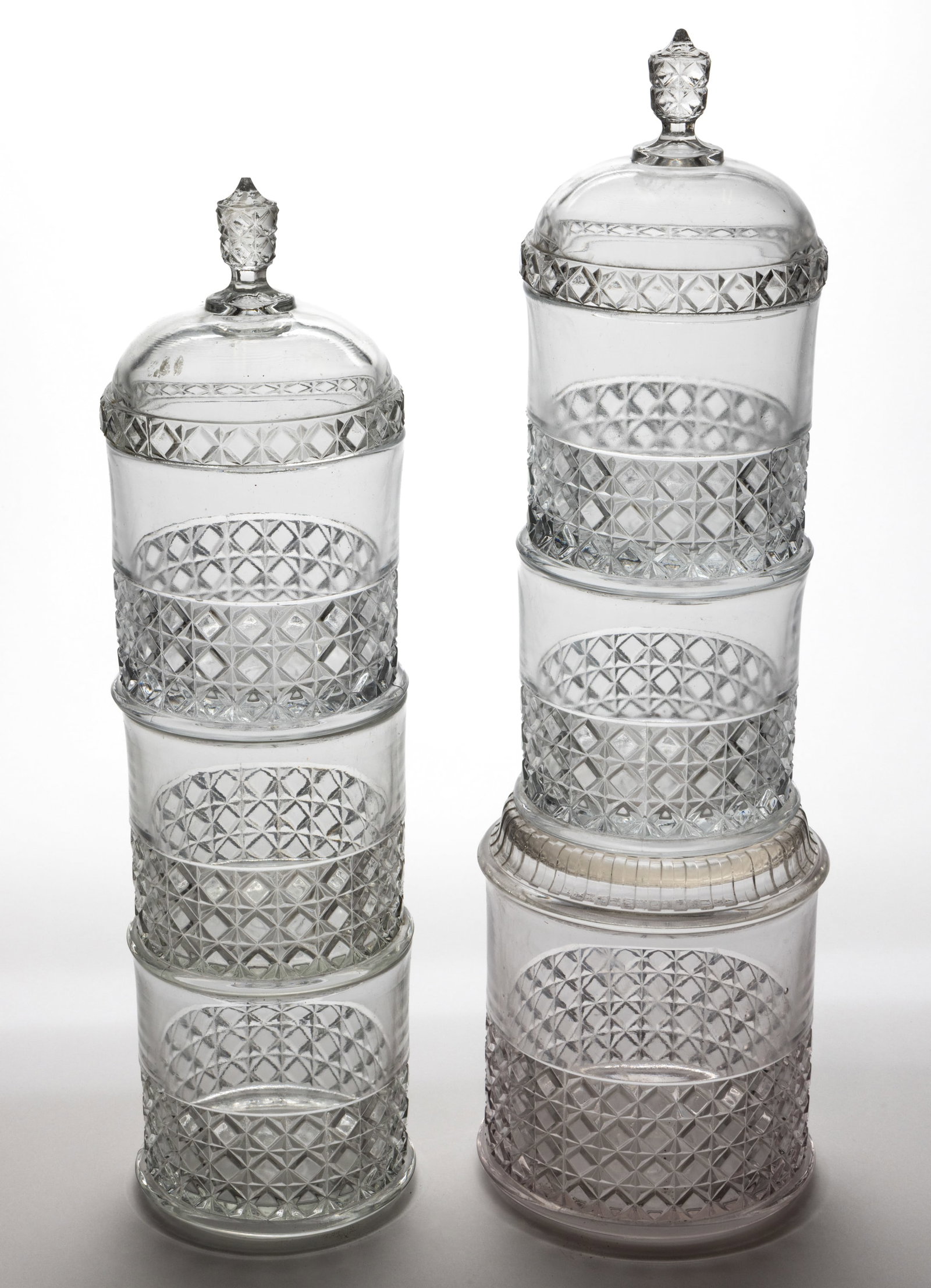 MASCOTTE / CLIMAX STACKING APOTHECARY JARS, NINE PIECES (1 of 1)