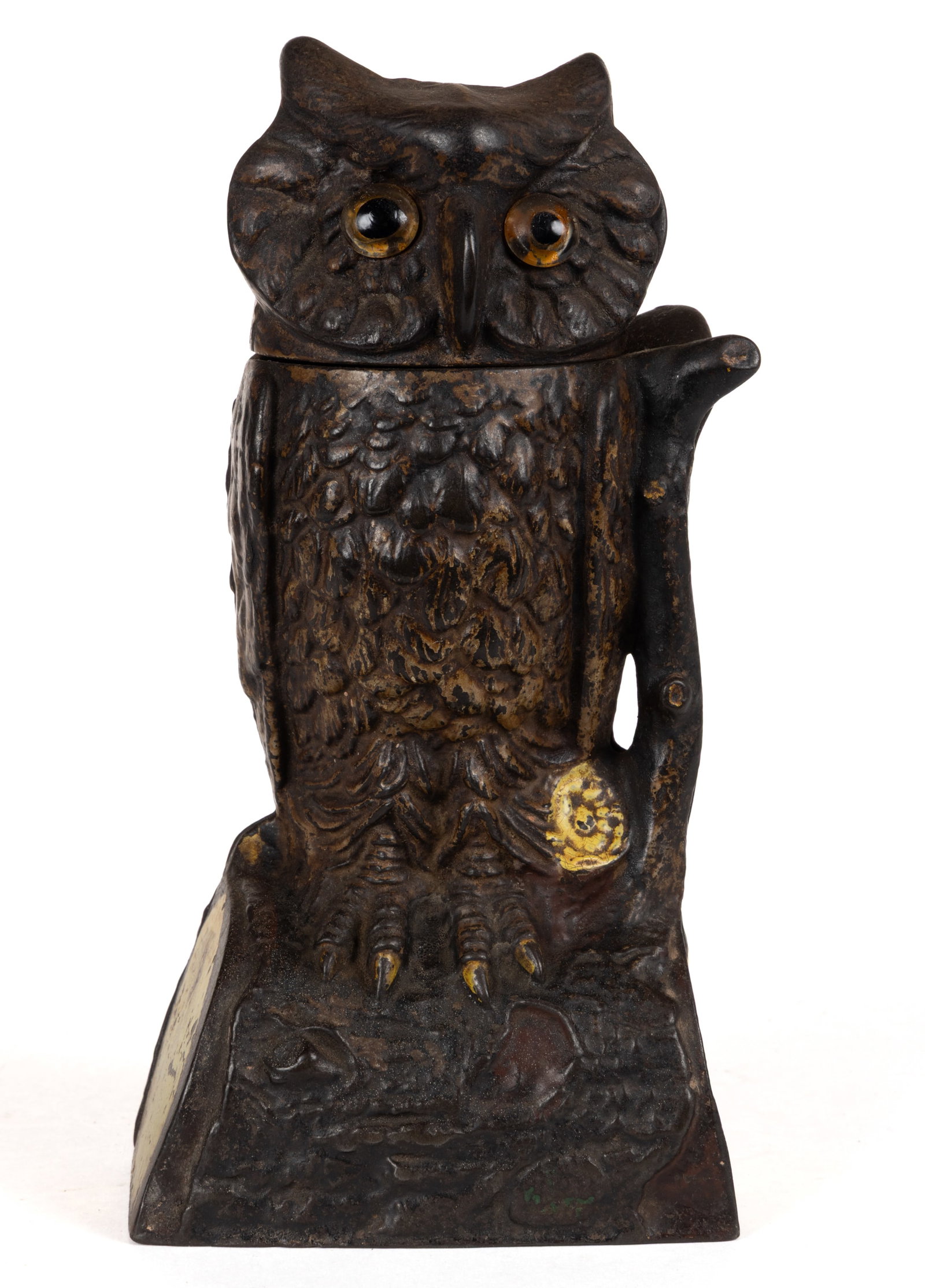 OWL TURNS HEAD CAST-IRON MECHANICAL BANK (1 of 5)