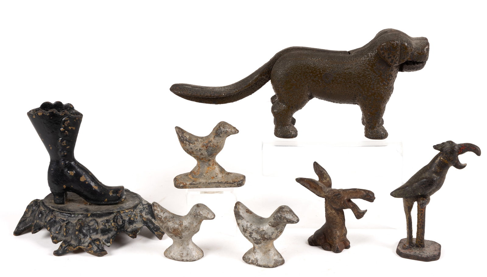 ASSORTED CAST IRON NOVELTY ARTICLES, LOT OF SEVEN (1 of 1)