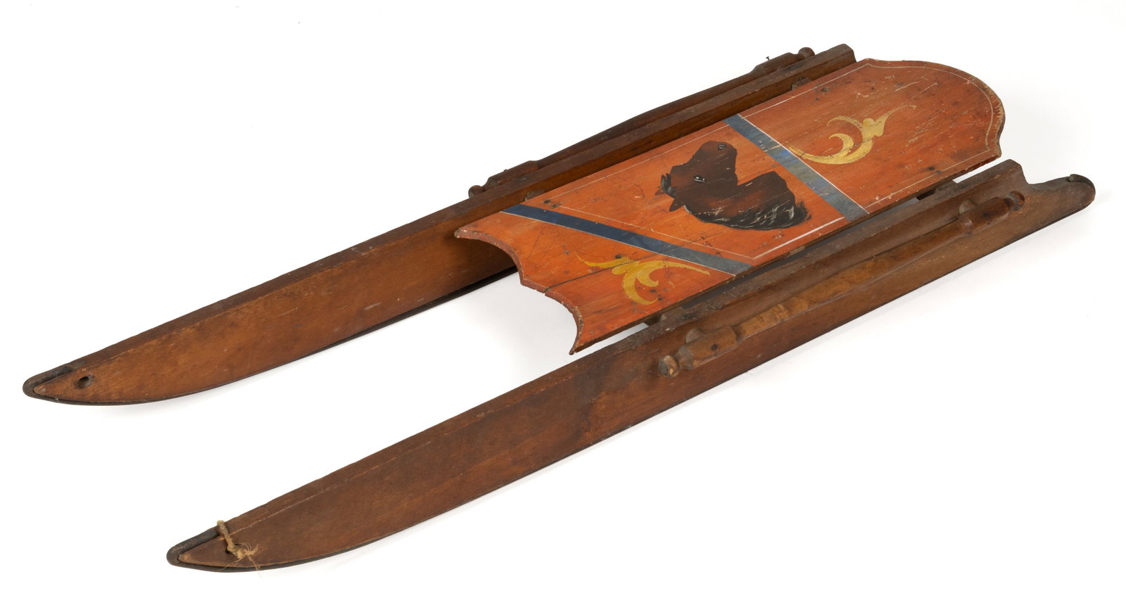 AMERICAN PAINTED WOOD AND IRON CHILDREN'S SLED (1 of 3)