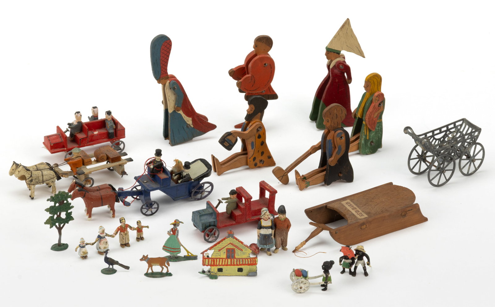 ASSORTED METAL AND WOODEN ERZGEBIRGE AND OTHER MINIATURE TOYS, LOT OF 21 (1 of 1)