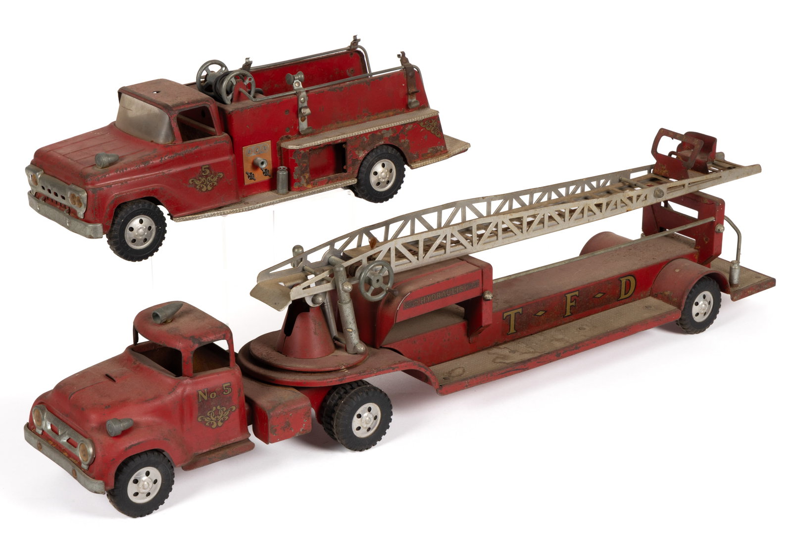 TONKA PRESSED-STEEL FIRE TRUCK TOYS, LOT OF TWO (1 of 2)