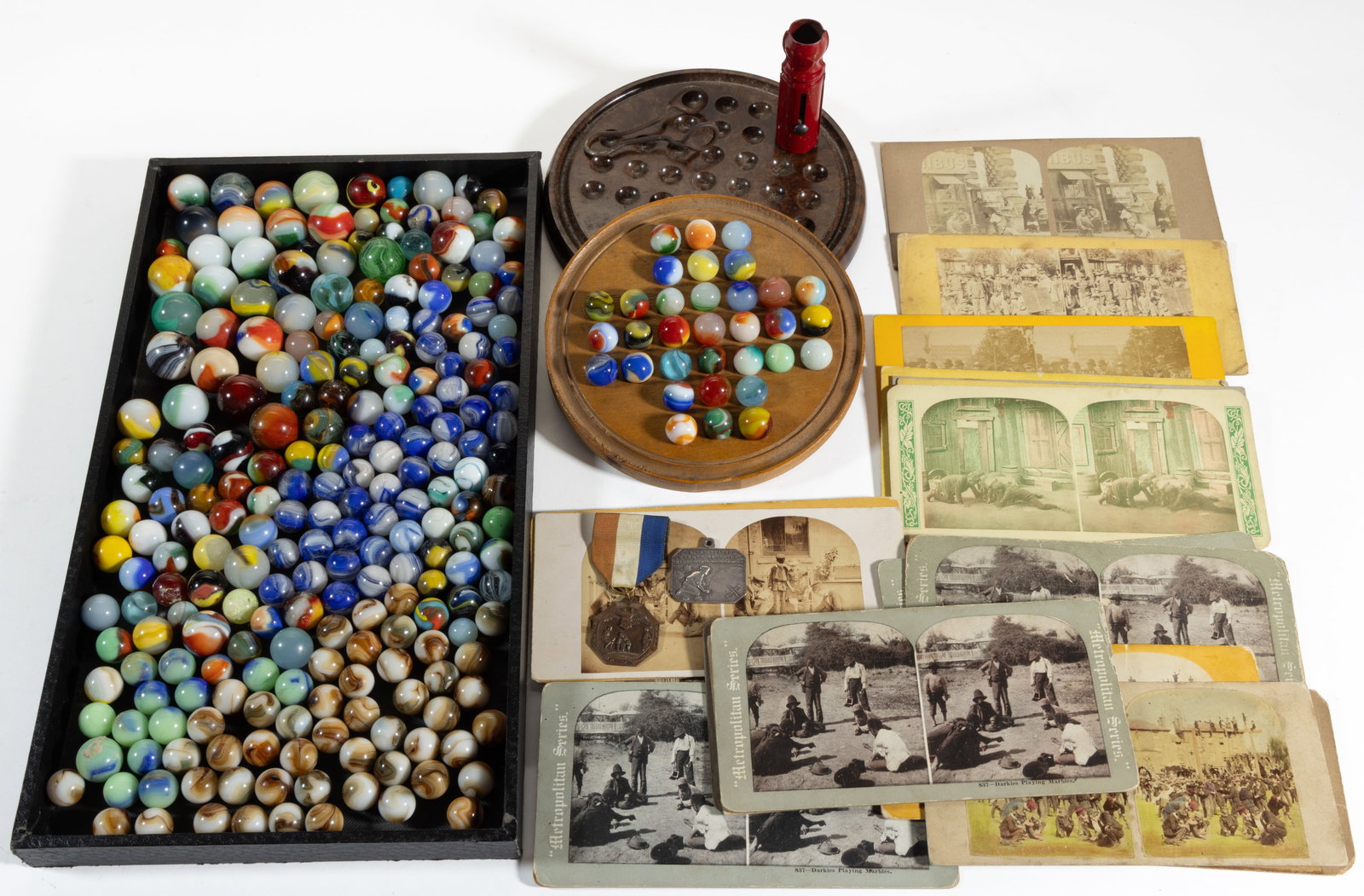 ASSORTED GLASS MACHINE-MADE MARBLES, UNCOUNTED LOT (1 of 2)