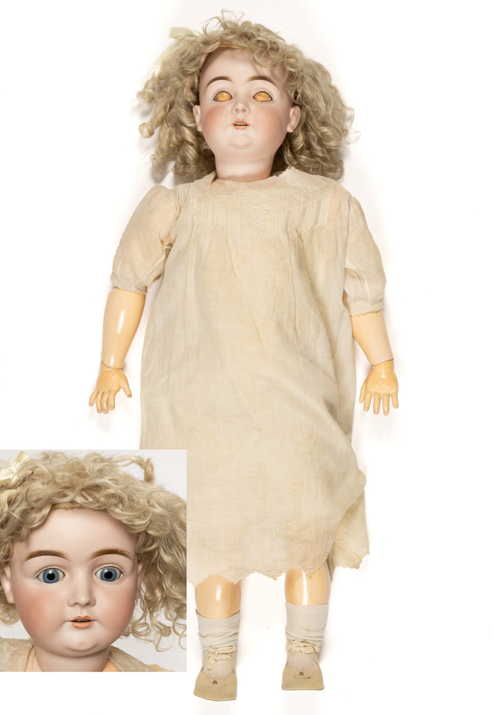 GERMAN J. D. KESTNER NO. 146 EXCELSIOR BISQUE-HEAD DOLLY FACE DOLL (1 of 7)