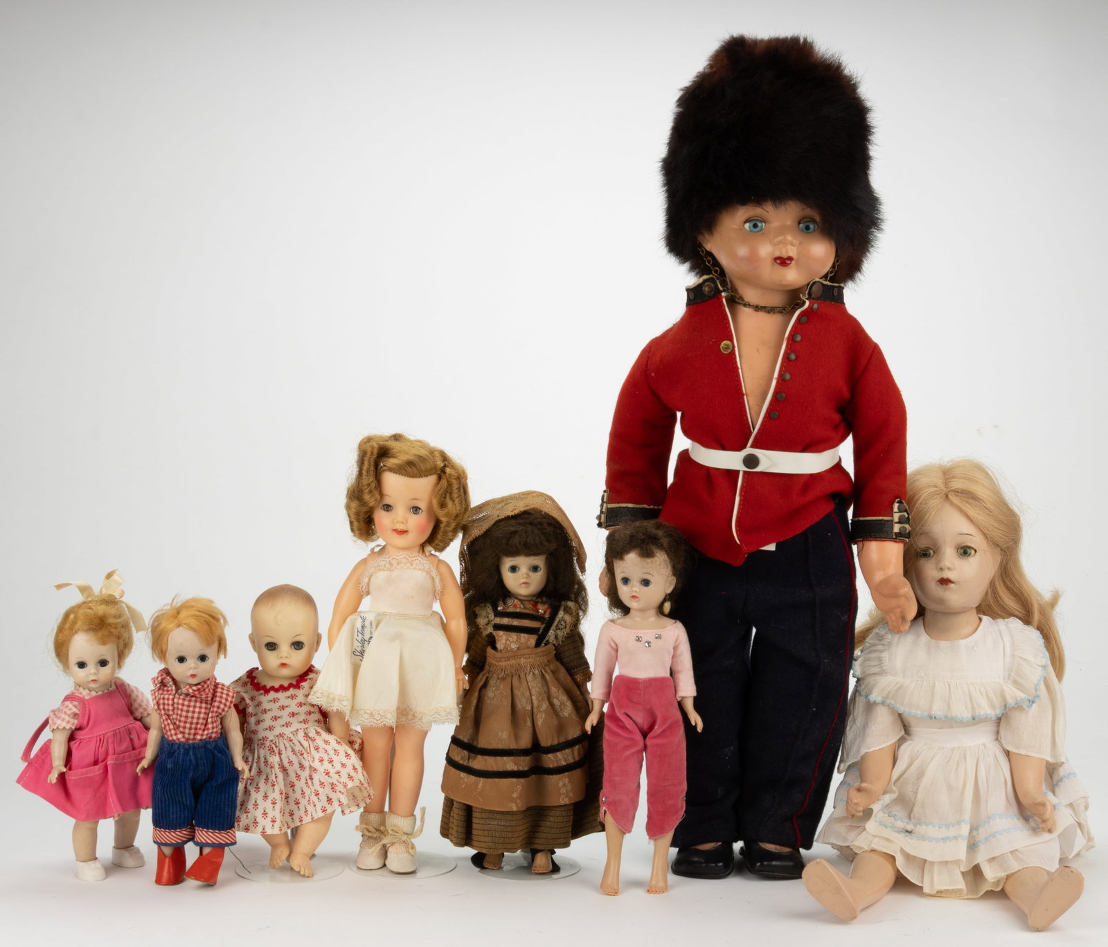 ASSORTED COMPOSITION AND OTHER DOLLS, LOT OF EIGHT (1 of 2)