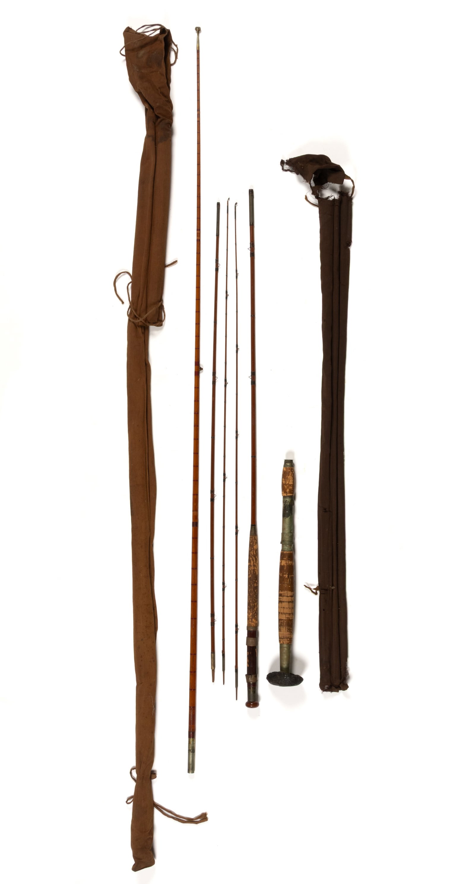 ANTIQUE SPLIT-BAMBOO FISHING RODS, LOT OF TWO (1 of 1)