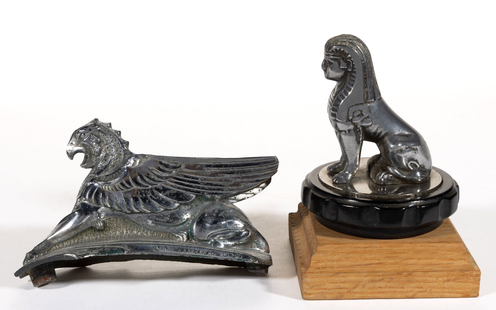 SPHINX AND AVARD FAIRBANKS GRIFFIN AUTOMOBILE MASCOTS / HOOD / RADIATOR ORNAMENTS, LOT OF TWO (1 of 4)