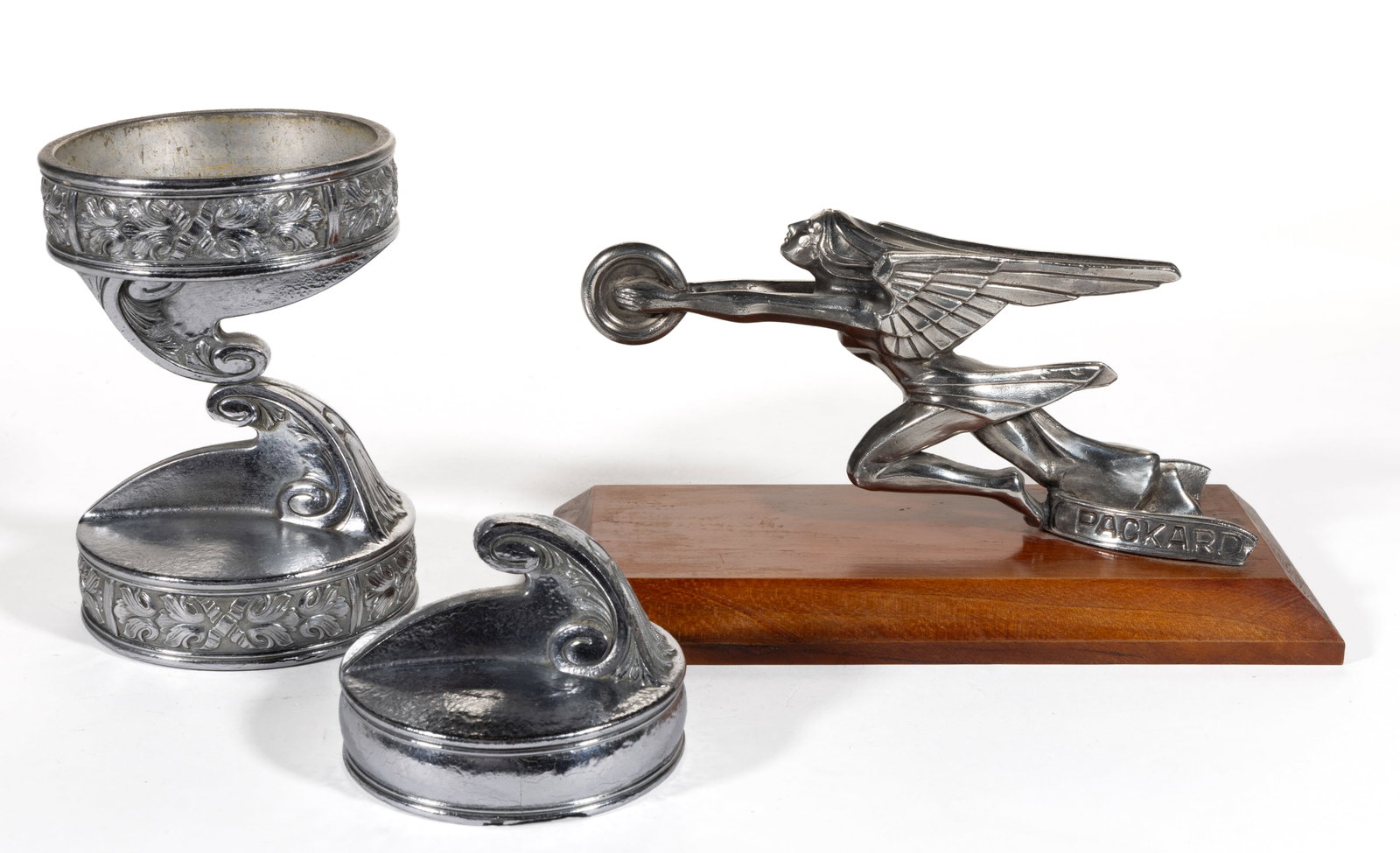 ASSORTED PACKARD AUTOMOBILE MASCOTS / HOOD / RADIATOR ORNAMENTS AND RELATED ARTICLES, LOT OF THREE (1 of 3)