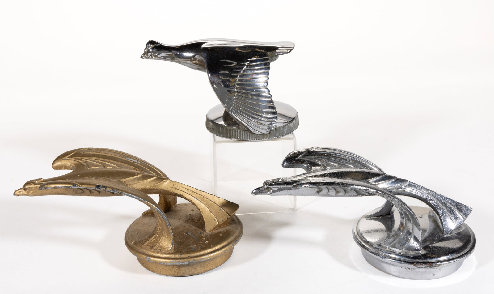 FORD AND CHEVROLET AUTOMOBILE MASCOTS / HOOD / RADIATOR ORNAMENTS, LOT OF THREE (1 of 4)