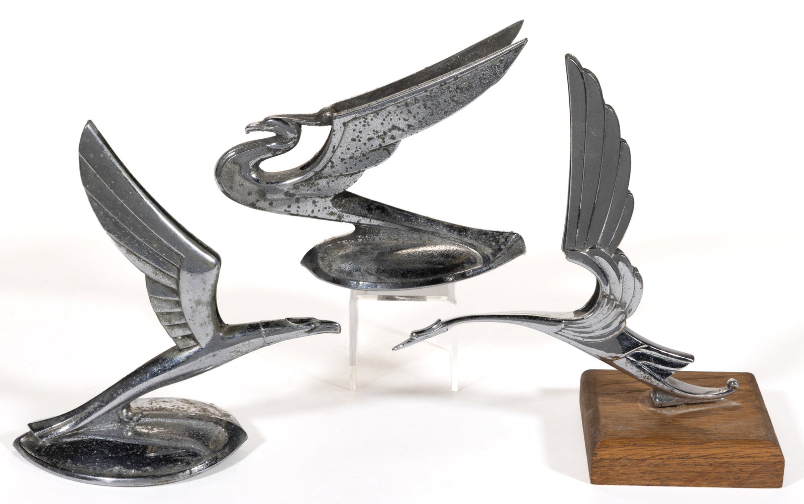 CHEVROLET AND CADILLAC AUTOMOBILE MASCOTS / HOOD / RADIATOR ORNAMENTS, LOT OF THREE (1 of 2)