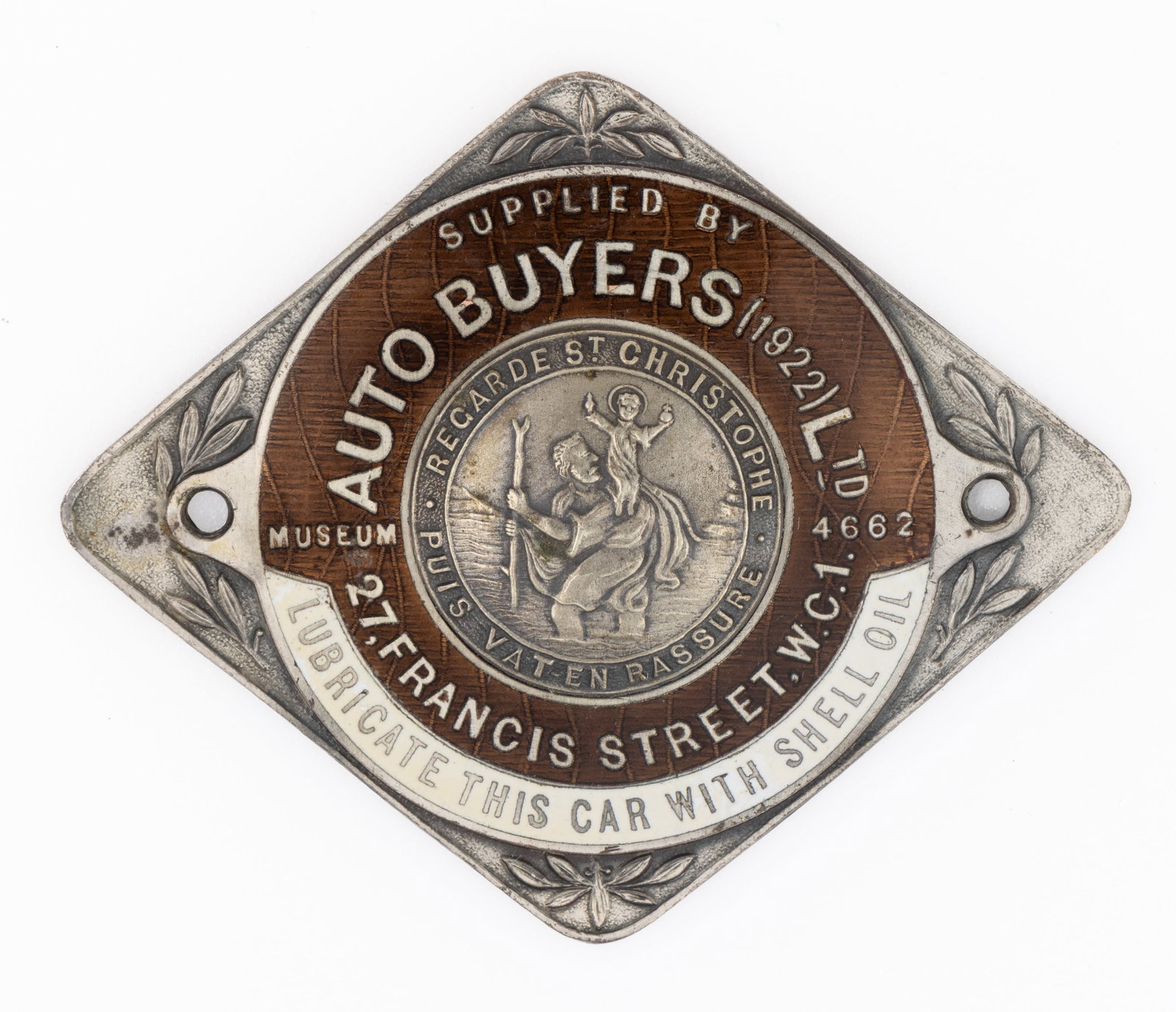 AUTO BUYER'S LTD. DEALER'S AUTOMOBILE / CAR / VEHICLE RADIATOR EMBLEM / TAG (1 of 2)