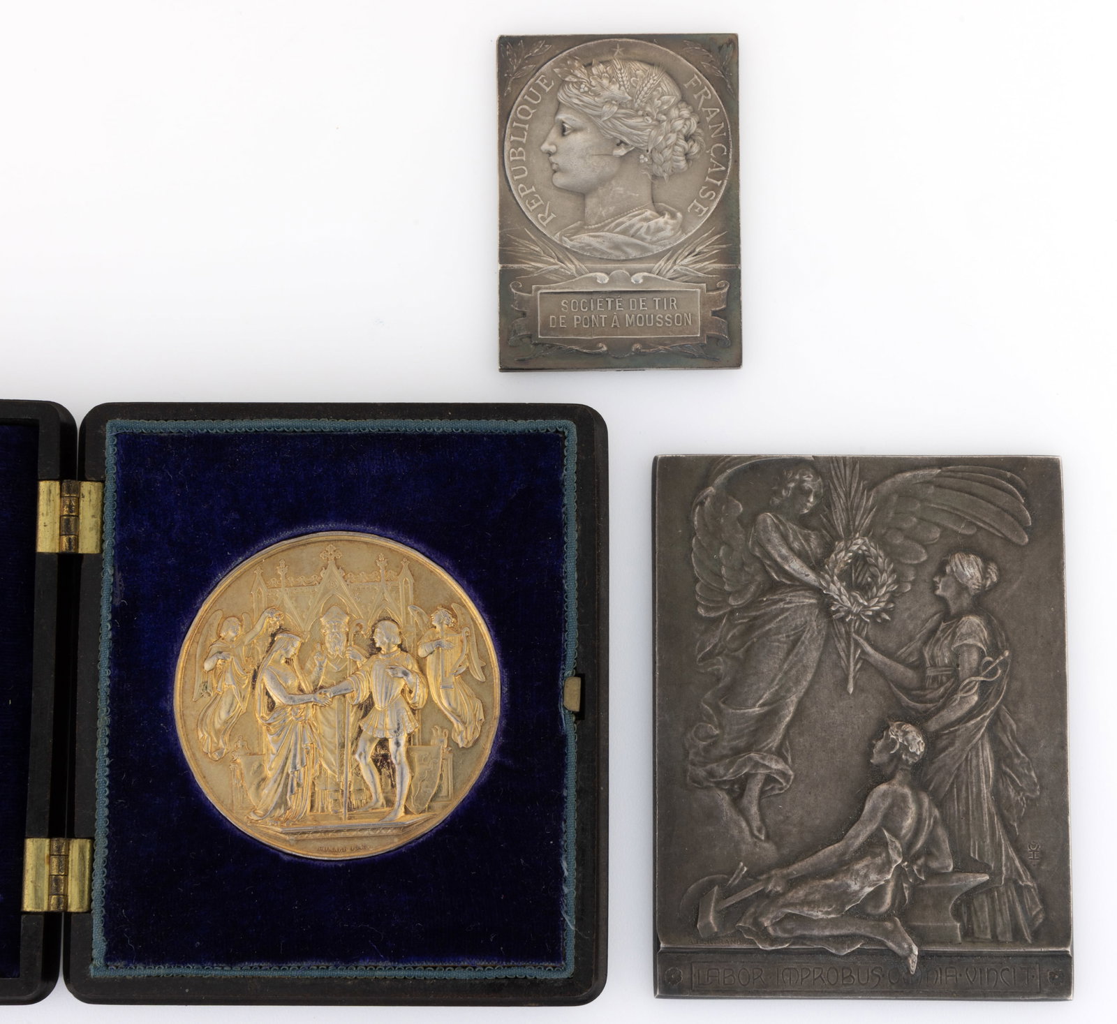 ASSORTED FRENCH SILVER MEDALS, LOT OF THREE (1 of 3)