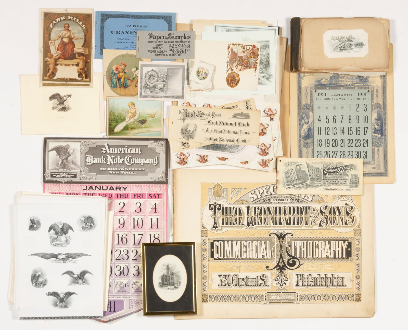 ASSORTED PRINTER'S PROOFS, SAMPLES, AND OTHER PRINTED MATERIALS, UNCOUNTED LOT (1 of 2)