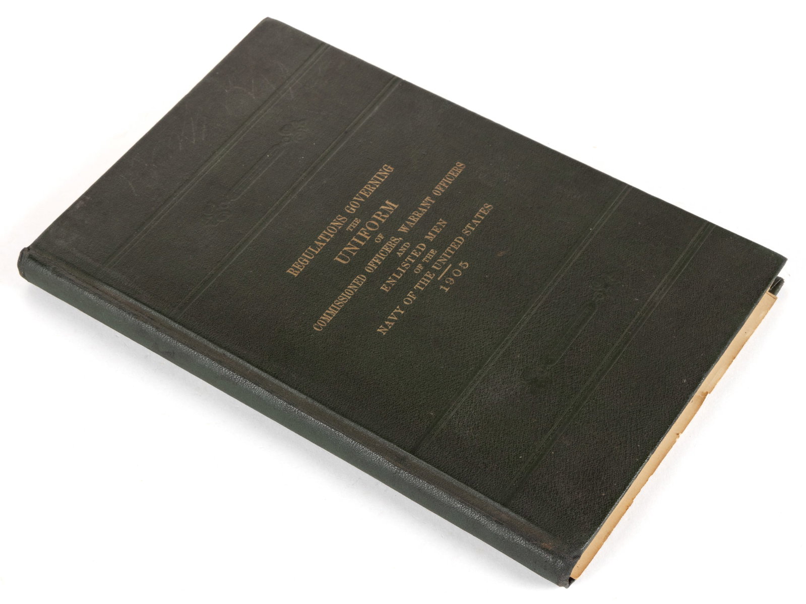 ANTIQUARIAN UNITED STATES NAVY UNIFORM REGULATIONS VOLUME WITH HISTORICAL OWNERSHIP (1 of 3)