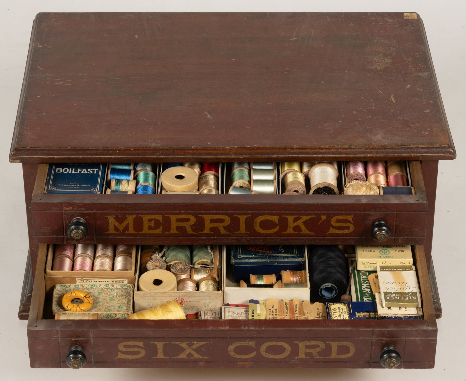 MERRICK'S PAINTED MAPLE SPOOL CUPBOARD - 5