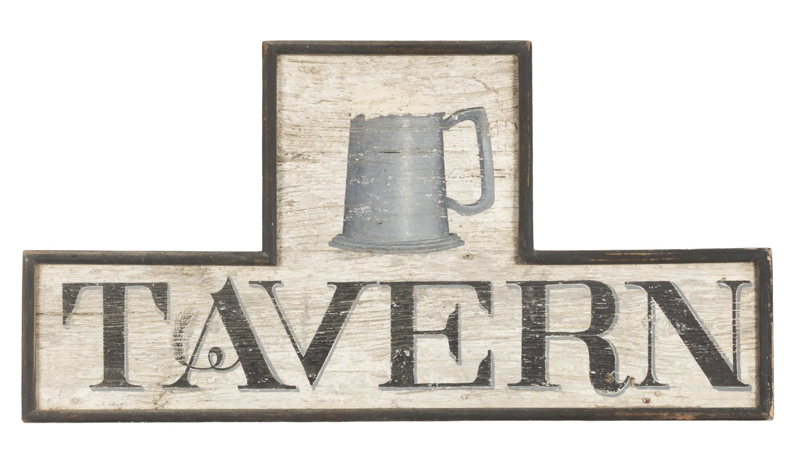 AMERICAN FOLK ART PAINTED PINE TAVERN TRADE SIGN (1 of 2)