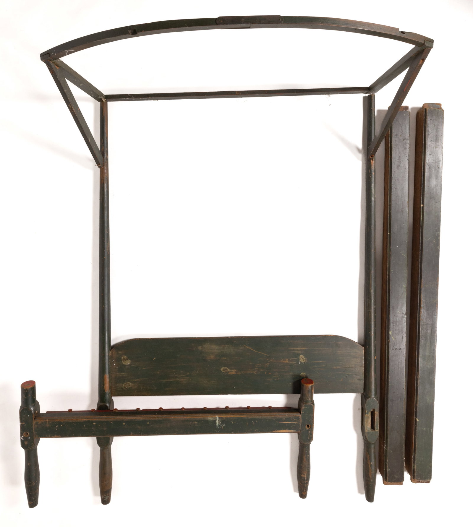 NEW ENGLAND, POSSIBLY SHAKER, PAINTED HALF-TESTER ROPE BED / BEDSTEAD (1 of 1)