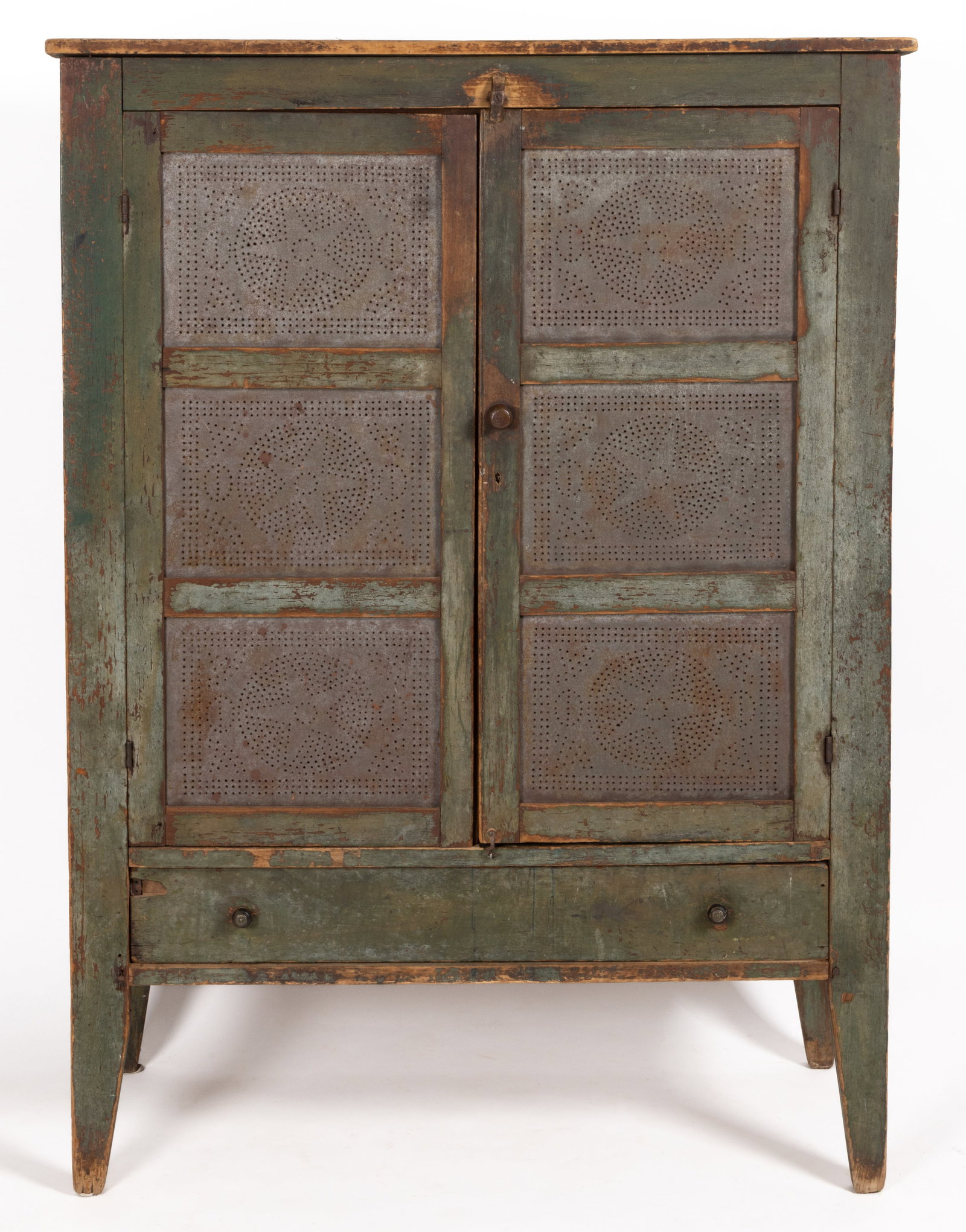 OHIO PAINTED POPLAR PUNCHED-TIN-PANELED FOOD / PIE SAFE (1 of 7)