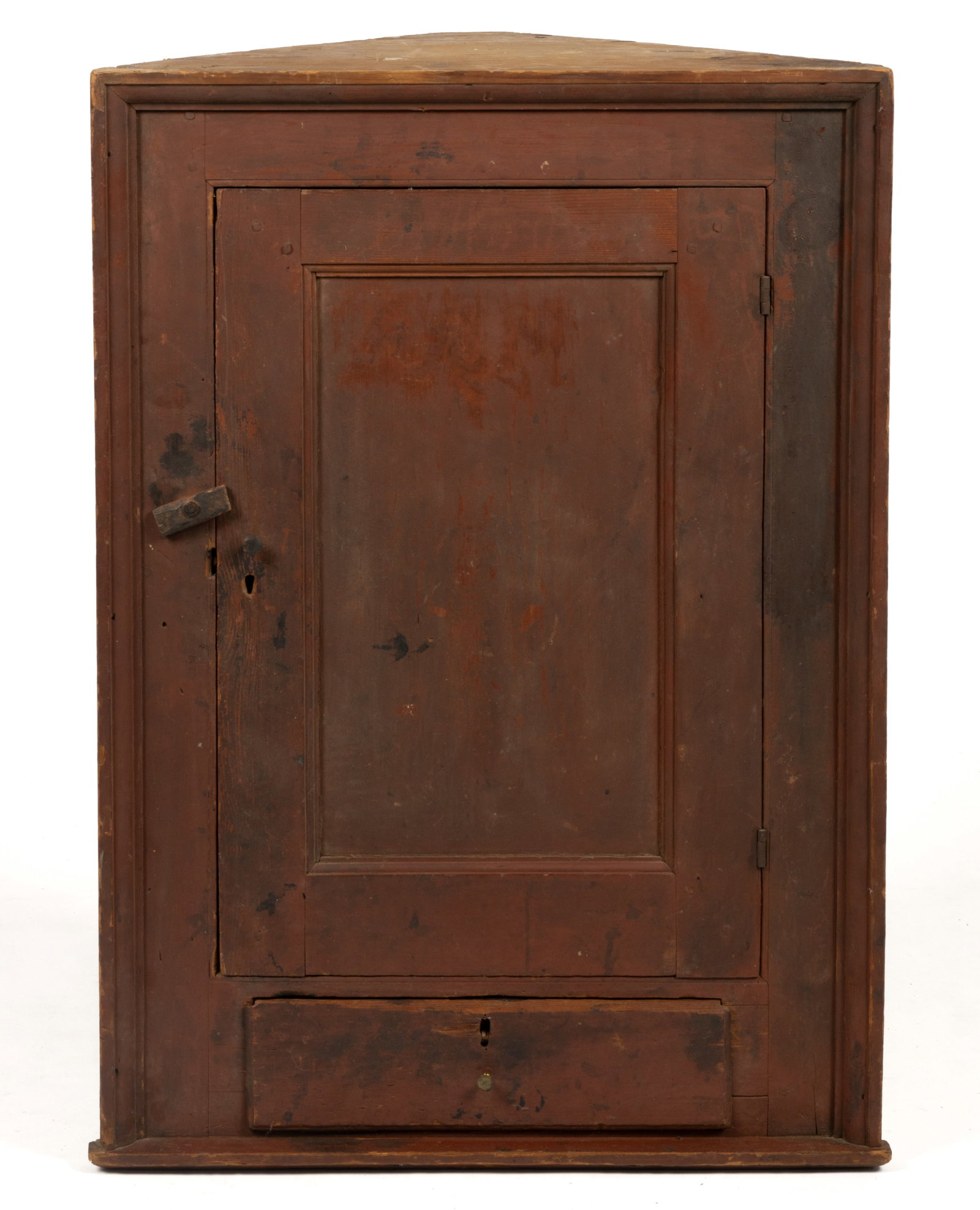 AMERICAN PAINTED PINE HANGING CORNER CUPBOARD (1 of 4)