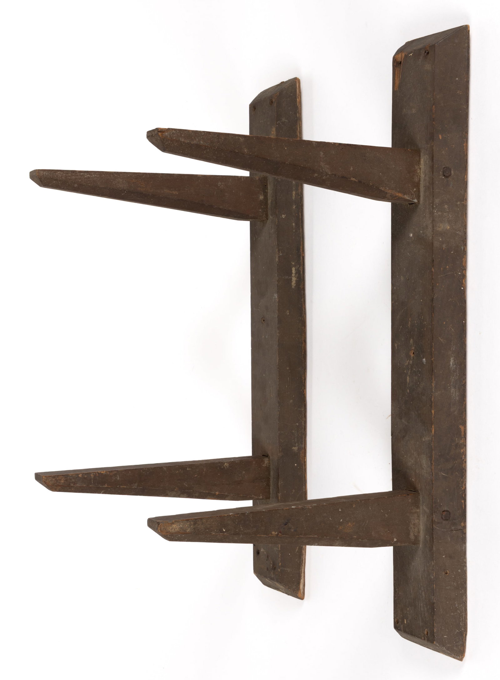 PAIR OF AMERICAN PAINTED OAK SHELF BRACKETS / HOOKS (1 of 2)