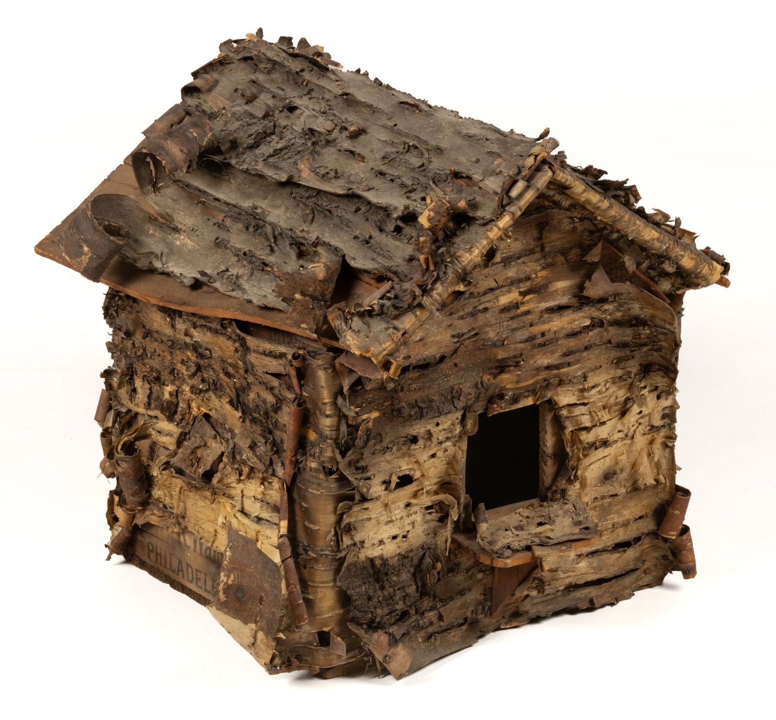 AMERICAN BIRCH-BARK COVERED BIRD HOUSE (1 of 3)