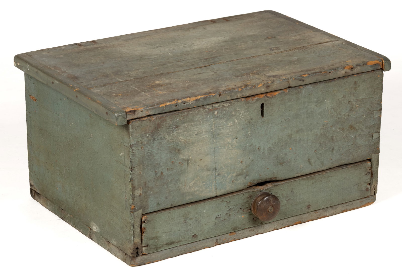 NEW ENGLAND, PROBABLY MAINE, PAINTED PINE APOTHECARY CHEST WITH DRAWER (1 of 8)