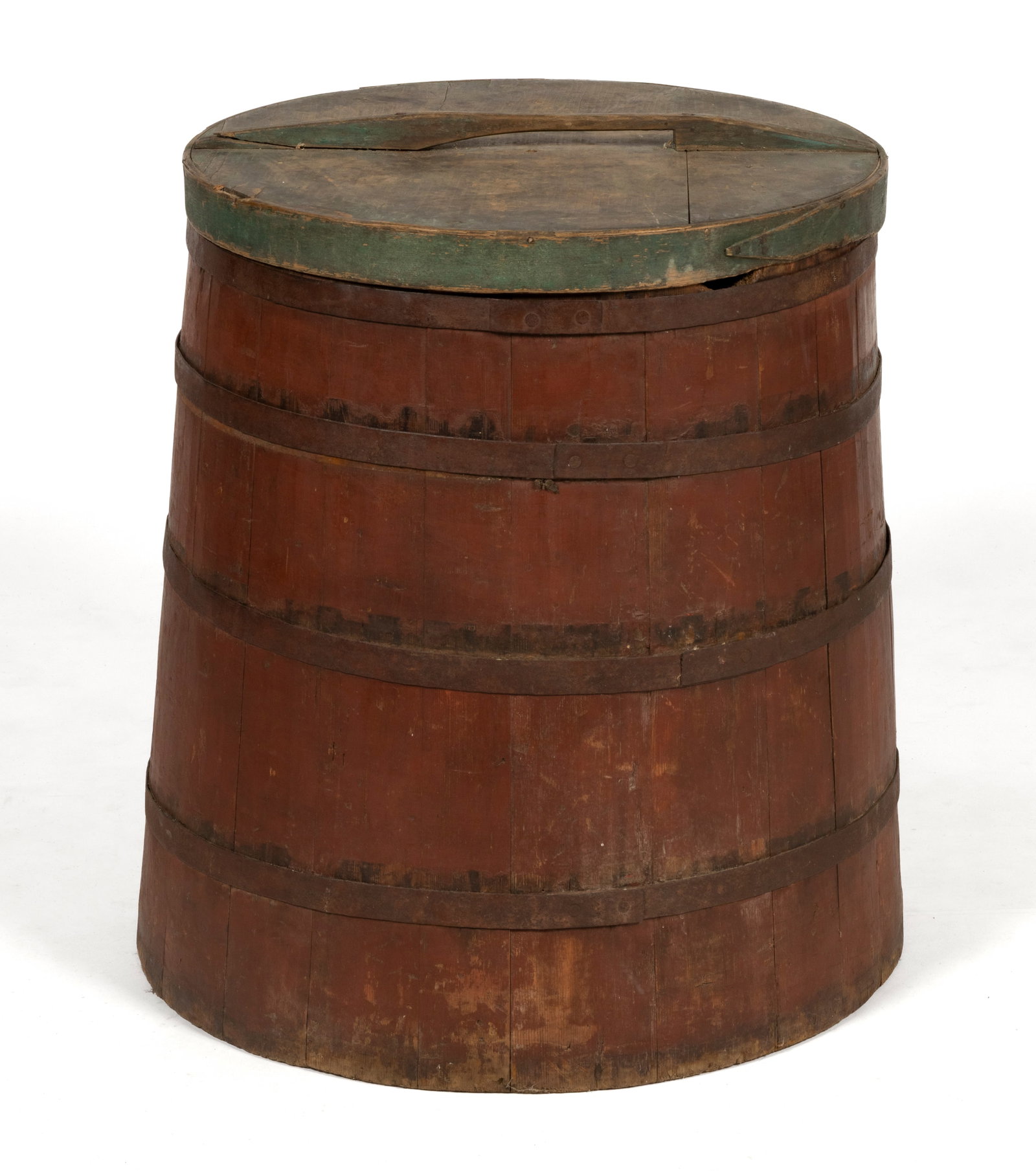 MID-ATLANTIC PAINTED HICKORY AND PINE OVERSIZED FIRKIN (1 of 6)