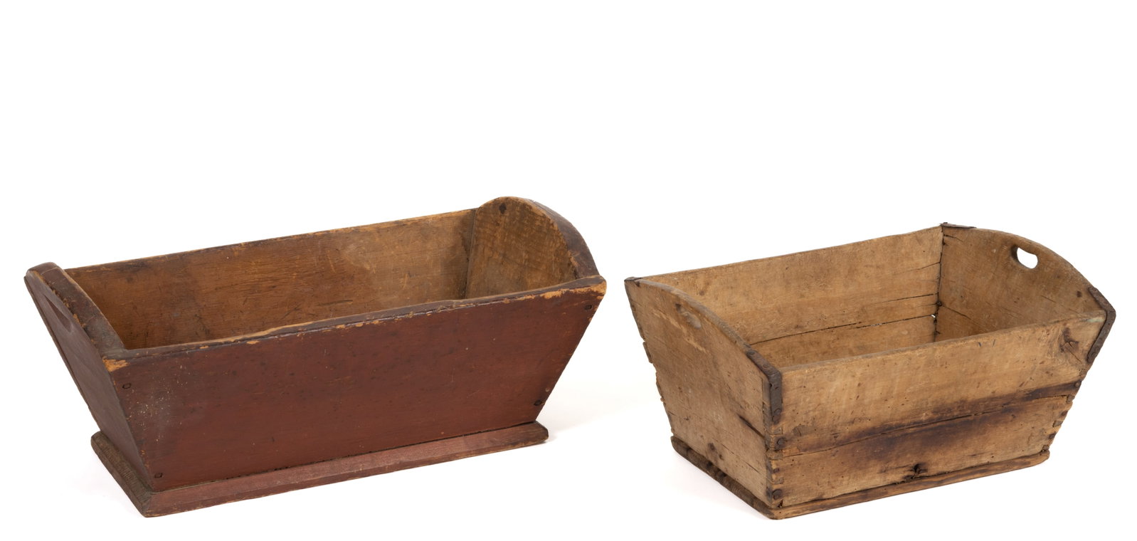 AMERICAN PAINTED AND NATURAL PINE BOXES, LOT OF TWO (1 of 4)