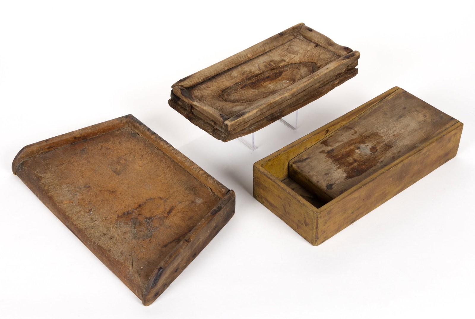 AMERICAN PAINTED SCRUB BOX AND RELATED ARTICLES, LOT OF THREE (1 of 3)