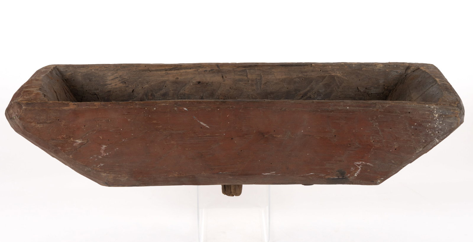 CARVED AND PAINTED TREEN TRENCHER WITH DRAIN (1 of 3)