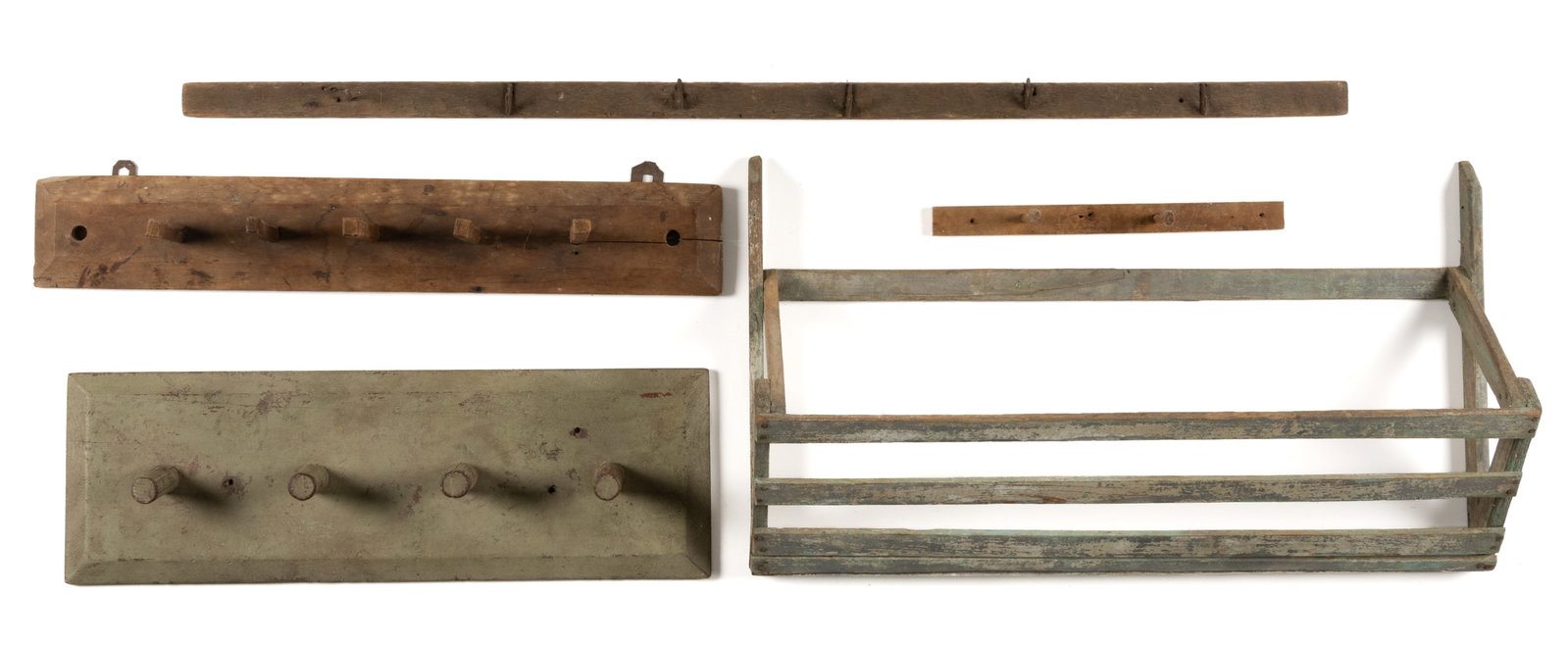 ASSORTED AMERICAN PEG RACKS AND RELATED ARTICLES, LOT OF FIVE (1 of 2)