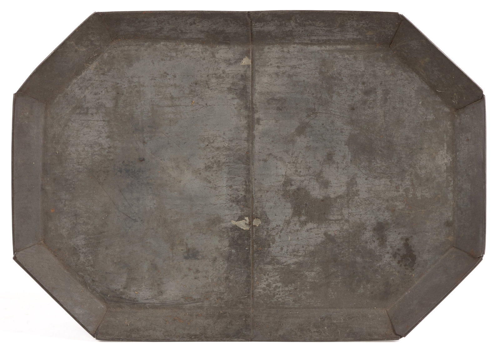 FORREST ALVIN "STRAD" GRAY (EAST CALAIS, VERMONT, 1884-1987) SHEET-IRON / TIN TRAY (1 of 2)